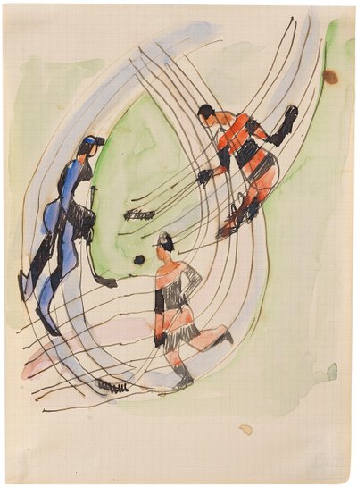 Hockeyspelare, ca 1934. av Ernst Ludwig Kirchner