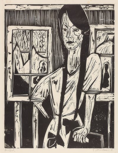 Ung flicka. 1921 av Ernst Ludwig Kirchner