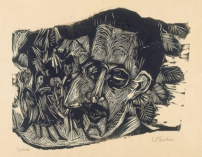 Chef Dr. Ludwig Binswanger och små flickor. 1917/18 av Ernst Ludwig Kirchner