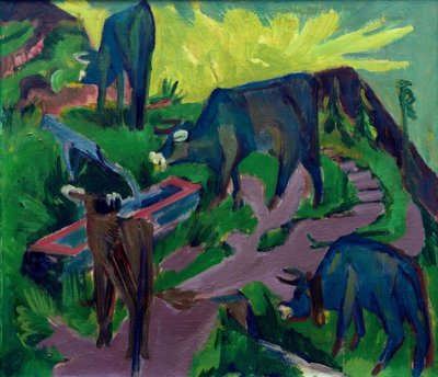 Kor i solnedgången av Ernst Ludwig Kirchner