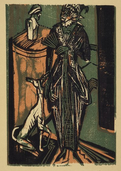 Lady with dog (Dam med hund) av Ernst Ludwig Kirchner