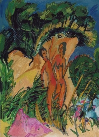 Flickor på Fehmarn. 1913 av Ernst Ludwig Kirchner