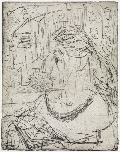 Naken flicka vid kaminen/Sjuk kvinna av Ernst Ludwig Kirchner