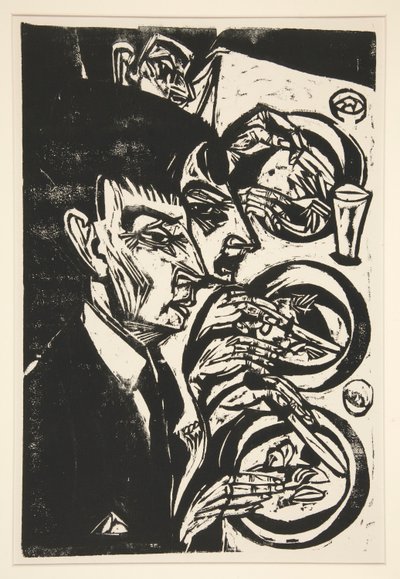 Nervoese beim Diner (Nervösa människor vid middagen) av Ernst Ludwig Kirchner