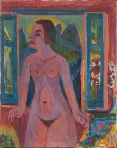 Naken kvinna vid fönstret av Ernst Ludwig Kirchner
