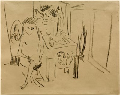 Untitled (Dodo och Fränzi i studion) av Ernst Ludwig Kirchner