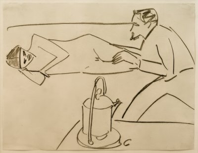 Untitled (Liegende Fränzi i samtal med Erich Heckel) av Ernst Ludwig Kirchner