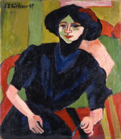 Porträtt av en kvinna av Ernst Ludwig Kirchner