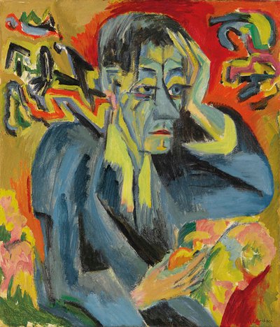 Porträtt av poeten Leonhard Frank, 1917. av Ernst Ludwig Kirchner