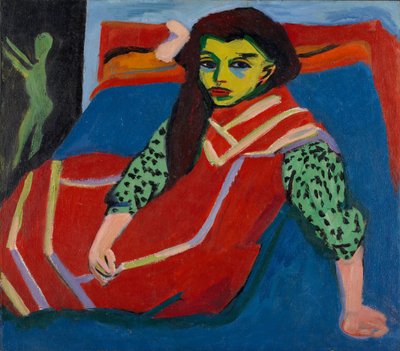 Sittande flicka (Fränzi Fehrmann) av Ernst Ludwig Kirchner