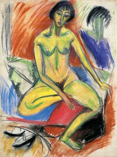 Sittande kvinnlig naken av Ernst Ludwig Kirchner
