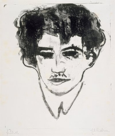 Självporträtt. Omkring 1908 av Ernst Ludwig Kirchner