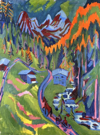 Sertig stig på sommaren; Sertigweg im Sommer, 1923 av Ernst Ludwig Kirchner
