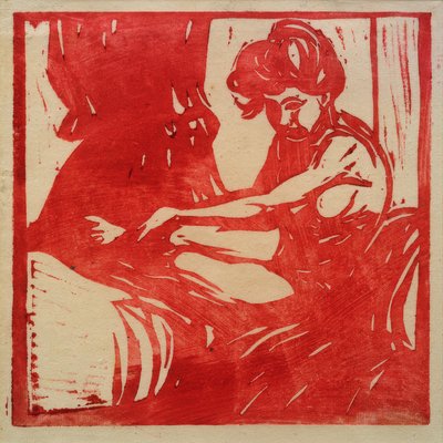 Sitter naken tjej av Ernst Ludwig Kirchner