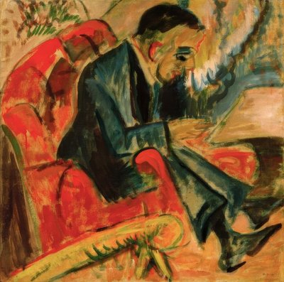 Sittande man på parkbänk av Ernst Ludwig Kirchner