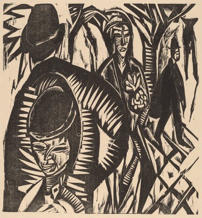 Gatubild efter regnet av Ernst Ludwig Kirchner