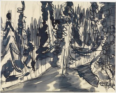 Granskog (studie av bergsskog) av Ernst Ludwig Kirchner