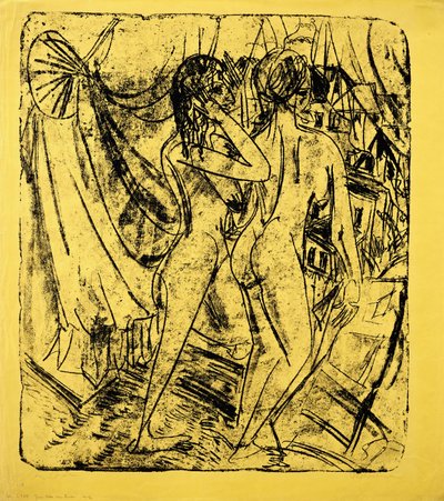 Två nakenbilder vid fönstret, 1915 av Ernst Ludwig Kirchner