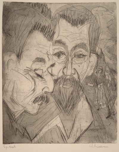Två bondhuvuden av Ernst Ludwig Kirchner