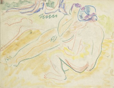 Två liggande nakenbilder av Ernst Ludwig Kirchner