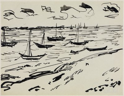 Förankrade fiskebåtar (Fehmarn) av Ernst Ludwig Kirchner