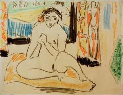 Naken kvinna i spegeln av Ernst Ludwig Kirchner