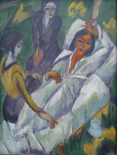 Women having tea (Kvinnor som dricker te) av Ernst Ludwig Kirchner