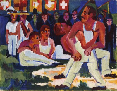 Brottare; Ringer, 1923 av Ernst Ludwig Kirchner