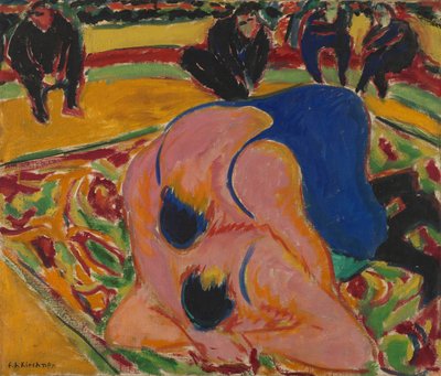 Brottare i en cirkus av Ernst Ludwig Kirchner