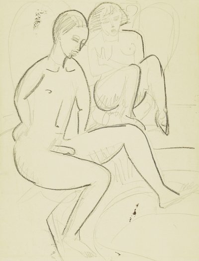 Ungt par i badrummet av Ernst Ludwig Kirchner