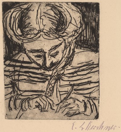 Ung flickateckning av Ernst Ludwig Kirchner