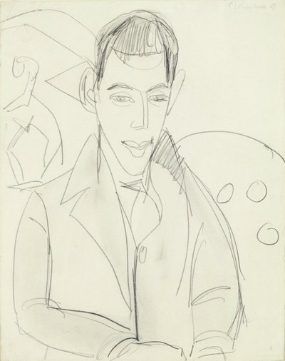 Ung poet (Simon Guttmann), 1911 (grafit på papper) av Ernst Ludwig Kirchner