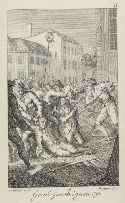 Massakrerna på La Glacière den 16-17 oktober 1791, 1793-1799. av Ernst Ludwig Riepenhausen