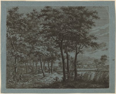 Landskap med en bonde som bär ved av Ernst Willem Jan Bagelaar