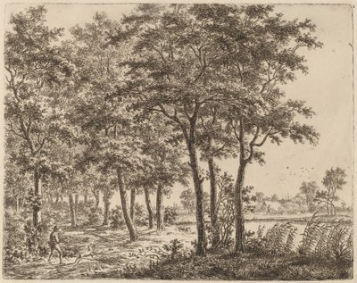Landskap med en bonde som bär ved, ca. 1800. av Ernst Willem Jan Bagelaar