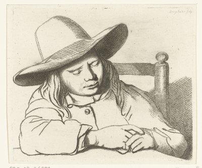 Sovande pojke med hatt av Ernst Willem Jan Bagelaar