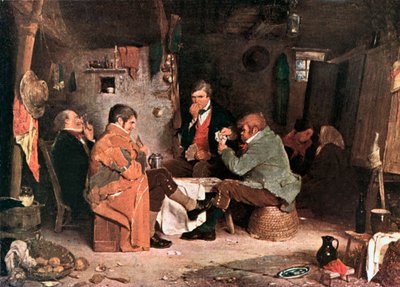 En kortfest (färglitografi) av Erskine Nicol