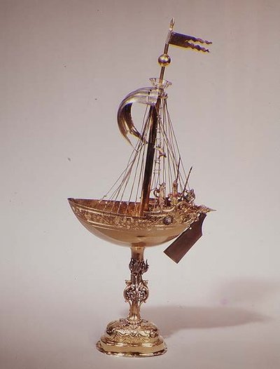 Nef, c.1610 (paket förgyllt silver) av Esaias Zur Linden