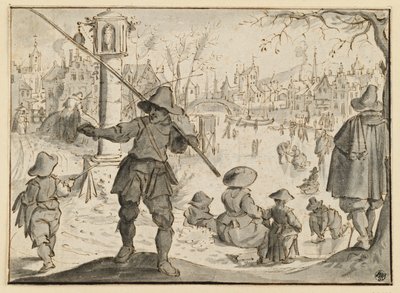 Vintern (månaderna december och januari), ur en sexdelad serie om de tolv månaderna av Esaias van de Velde