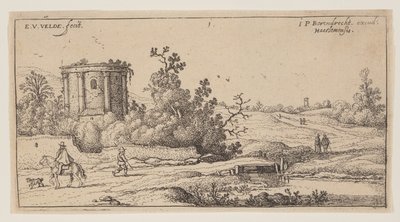 Ruinerna av ett romerskt tempel, från Landscapes av Esaias van den Velde I