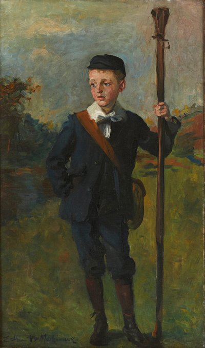 The Young Angler (olja på duk) av Esther Blaikie MacKinnon