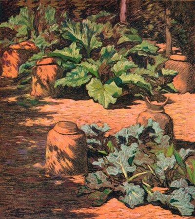 Rabarber och Seakale, c1927 av Esther Sutro