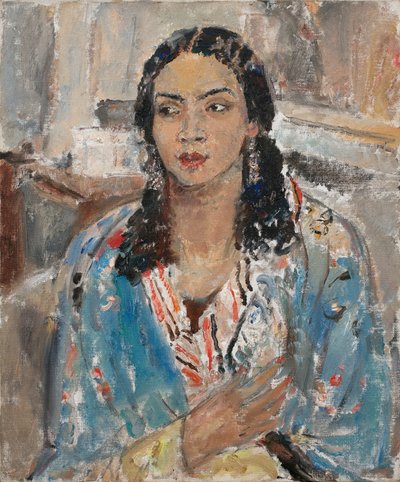 The Blue Jacket (olja på duk) av Ethel Walker