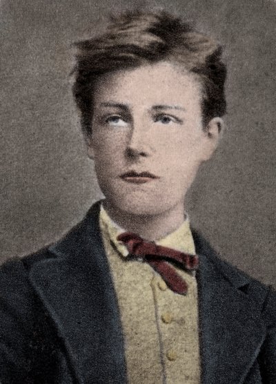 Arthur Rimbaud, fransk poet och äventyrare - Porträtt av Arthur Rimbaud (1859 - 1891) är 17 år gammal. Foto av Carjat. av Etienne (after) Carjat