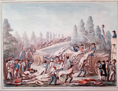 Transportera lik under revolutionen (akvarell, cirka 1790) av Etienne Bericourt
