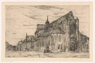 Utsikt över en kyrka av Etienne Bosch (signed by artist)