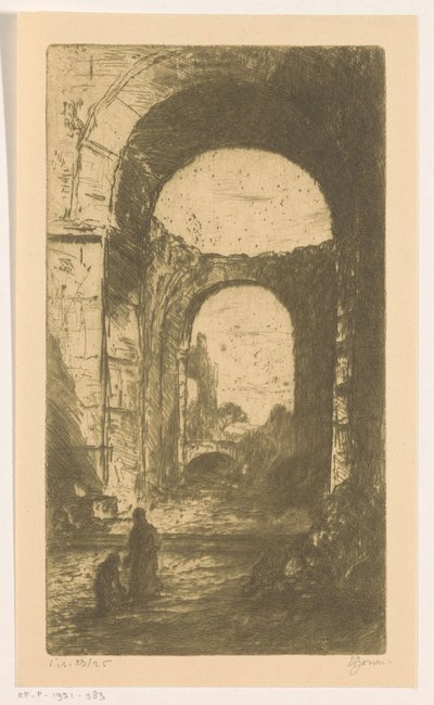 Palatijnsche ruïne i Rom (originaltitel på objektet) av Etienne Bosch (signed by artist)