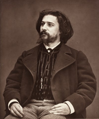 Alphonse Daudet fransk författare, 1849-1897, ca. 1876. av Etienne Carjat