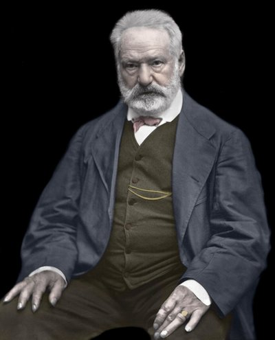 Porträtt av Victor Hugo (1802-1885), fransk författare och poet, Färgläggning på ett fotografi av Etienne Carjat (1828-1906) - Victor Hugo (1802-1885). Engelsk författare och poet. ca. 1870. Färgfotografi. av Etienne Carjat