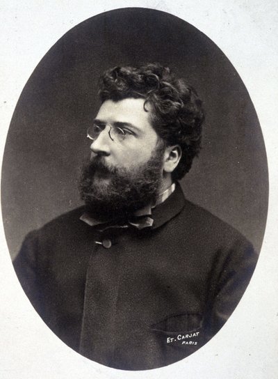 Porträtt av kompositören Georges Bizet. av Etienne Carjat